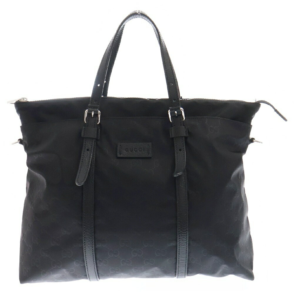 GUCCI(グッチ) GGナイロン ハンドバッグ トートバッグ ブラック 45273【中古】【程度A】