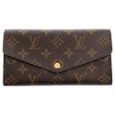 LOUIS VUITTON(ルイヴィトン) モノグラム ポルトフォイユ・サラ ロングウォレット 長財布 ブラウン ゴールド金具 レザー×PVC M62234【中古】【程度B】