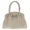 Christian Dior(クリスチャンディオール) レザー ロゴ 刻印 ハンドバッグ ホワイト レディース【中古】【程度B】