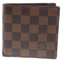LOUIS VUITTON(ルイヴィトン) ダミエ ポルトフォイユマルコ レザー二つ折り財布 ブラウン N61675【中古】【程度A】