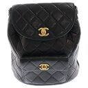 CHANEL(シャネル) マトラッセ ココマークラムスキン レザーバックパック リュックサック ブラック A10177【中古】【程度B】