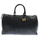 CHANEL(シャネル) ビコローレ ボストンバッグ ハンドバッグ ブラック ラムスキン GD金具【中古】【程度B】