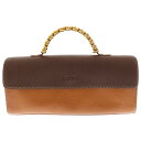 LOEWE(ロエベ) ベラスケス ツイストハンドル ハンドバッグ ミニバッグ ベージュ レザー ブラウン ゴールド金具【中古】【程度A】(4)