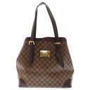 LOUIS VUITTON(ルイヴィトン) ダミエ ハムステッドGM トートバック ハンドバッグ 肩掛けバッグ ブラウン PVC×レザー N51204 ゴールド...