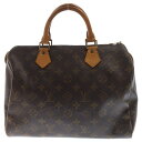 LOUIS VUITTON(ルイヴィトン) モノグラム スピーディ30 ハンドバッグ ミニボストンバッグ ブラウン ゴールド金具 レザー×PVC M41526【中古】【程度B】(4)