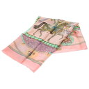 HERMES(エルメス) カレ90 技巧の炎 シルクスカーフ ピンク【中古】【程度A】