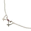 TIFFANY&Co(ティファニー) ダブルラビングハート ネックレス AG SV 925 シルバー×1Pサファイア アクセサリー【中古】【程度A】