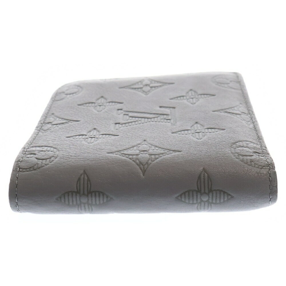 LOUIS VUITTON(ルイヴィトン) モノグラム シャドウ ポルトフォイユ ミュルティプル レザー二つ折り財布 グレー M81383【中古】【程度B】