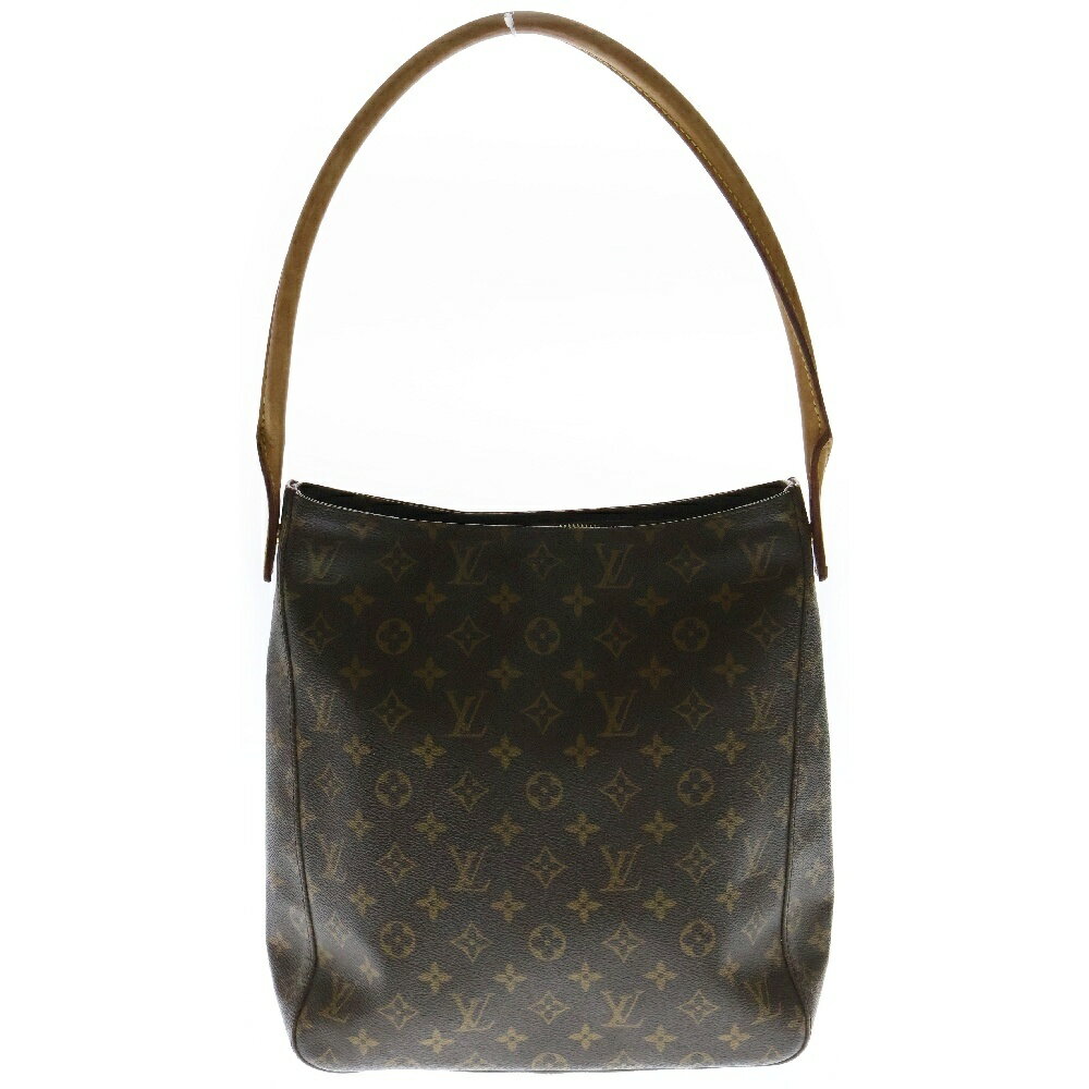 LOUIS VUITTON(ルイヴィトン) モノグラム ルーピングGM ハンドバッグ ブラウン PVCレザー M51145【中古】【程度B】(4)