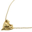 SAINT LAURENT PARIS(サンローランパリ) YSLロゴ ハートモチーフ チェーンネックレス K18 750YG レディース ゴールド【中古】【程度B】