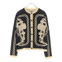HERMES(エルメス) BRIDES de GALA カーディガン トップス ブラック 総柄 カシミヤ×シルク #36 レディース【中古】【程度A】