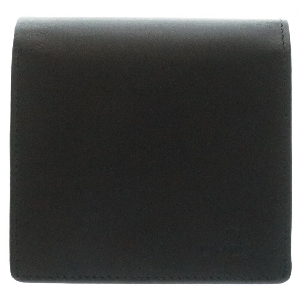 OMEGA(オメガ) ロゴ 二つ折りがま口財布 ブラウン レザー コンパクトウォレット【中古】【程度A】