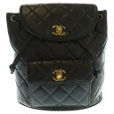 CHANEL(シャネル) マトラッセ ココマークラムスキン レザーバックパック リュックサック ブラック A10177【中古】【程度B】