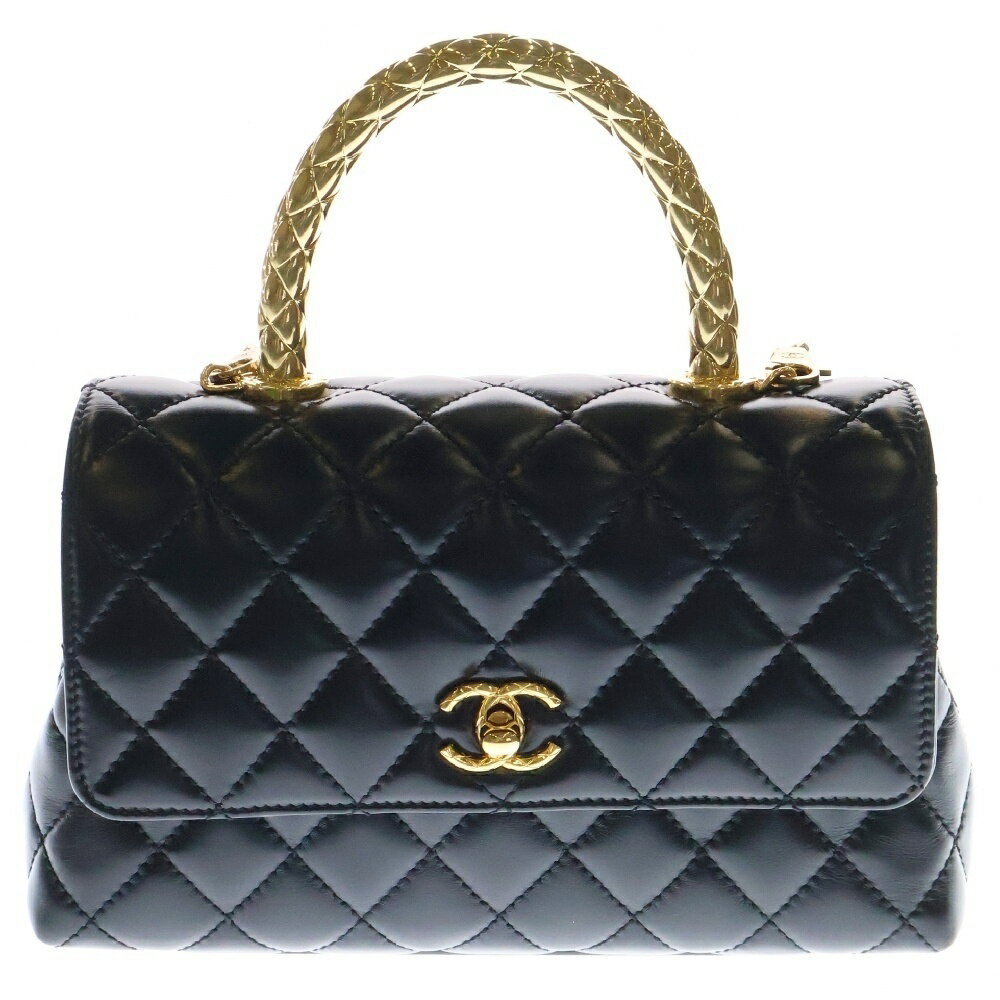 CHANEL(シャネル) マトラッセ ココハンドル24 XS レザー 2WAYハンドバッグ チェーンショルダーバッグ ブラック ゴールド金具 ランダムプレート A92990【中古】【程度S】のサムネイル