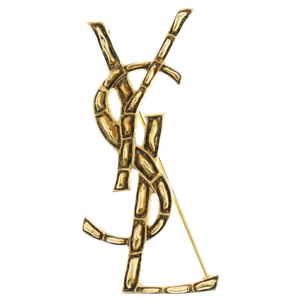 SAINT LAURENT PARIS(サンローランパリ) カサンドラ YSLロゴブローチ 470371 ゴールド【中古】【程度B】