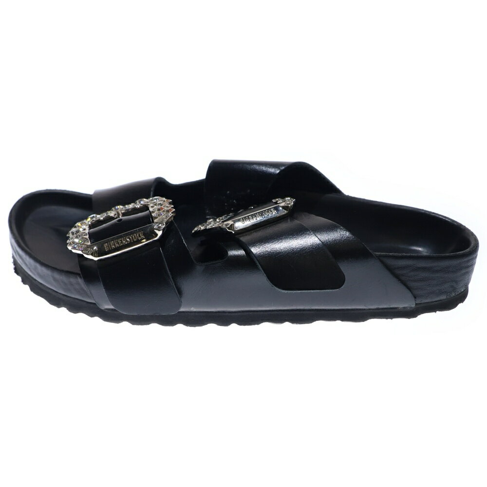 BIRKENSTOCK(ビルケンシュトック) Manolo Blahnik Arizona Crystal Buckle マノロブラニク クリスタルバックルサンダル ブラック レディース【中古】【程度A】