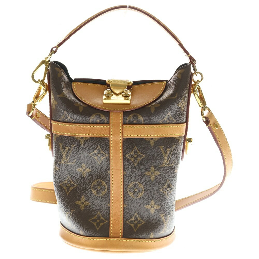 Rakuten - LOUIS VUITTON(ルイヴィトン) モノグラム ダッフルバッグ ショルダーバッグ ミニバッグ ブラウン レザー×PVC M43587 ゴールド金具【中古】【程度B】