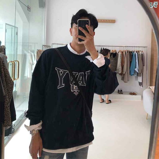 メンズ ファッション 韓国ファッション オシャレ 海外風 ラウンドネック スウェットシャツ メンズ 秋 カジュアル プルオーバー ソリッドカラー Tシャツ ジャケット メンズ ファッション 韓国ファッション オシャレ 海外風 ラウンドネック スウェットシャツ メンズ 秋 カジュアル プルオーバー ソリッドカラー Tシャツ ジャケット
