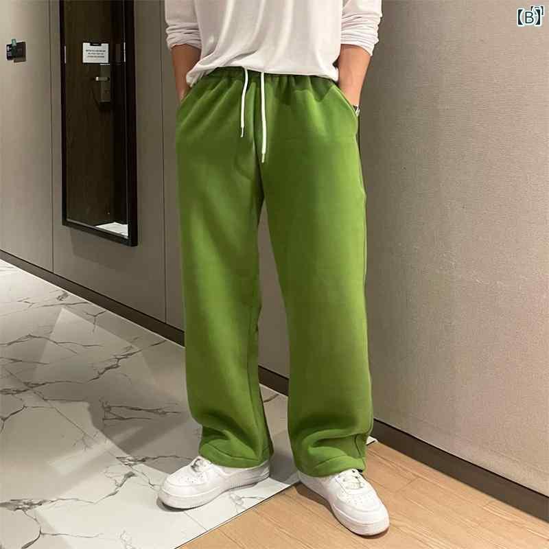 メンズ　ファッション　韓国ファッション　オシャレ　海外風 メンズ ベルベット スウェットパンツ カジュアル レギンス 韓国 シンプル ストレート 無地 パンツ