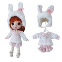 rakulifey オビツ11服 オビツ11衣装 3点セット ウサギ服 ピンク ブルー OB11 サイズ衣装 2色