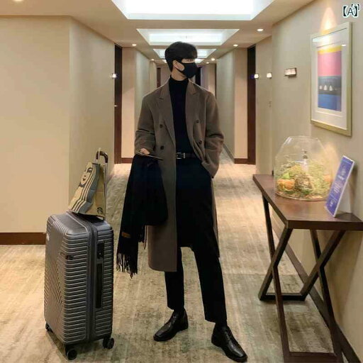 メンズ ファッション 韓国ファッション オシャレ 海外風 秋冬 男子用 ウール コート ジャケット 韓国 高級 雰囲気 ダブルブレスト 膝丈 ミドル丈 厚手 ウインドブレーカー メンズ ファッション 韓国ファッション オシャレ 海外風 秋冬 男子用 ウール コート ジャケット 韓国 高級 雰囲気 ダブルブレスト 膝丈 ミドル丈 厚手 ウインドブレーカー