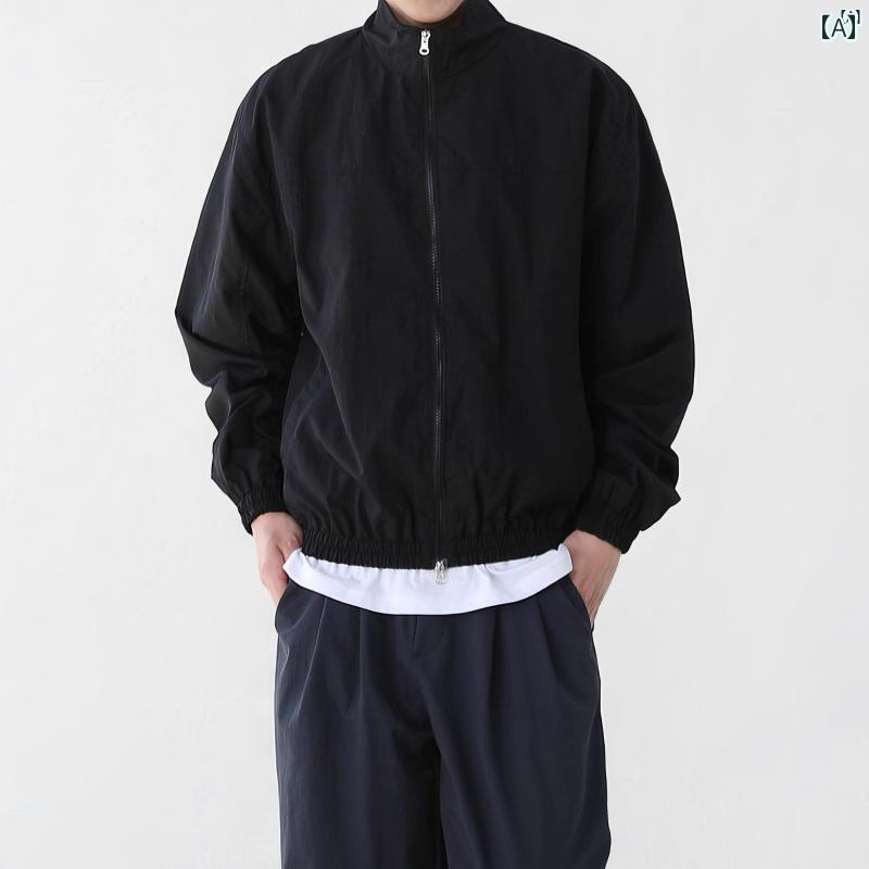 メンズ ファッション 韓国ファッション オシャレ 海外風 アメリカン ニュー ブラック ジャケット メンズ 春秋 韓国 アウトドア カジュアル カップル