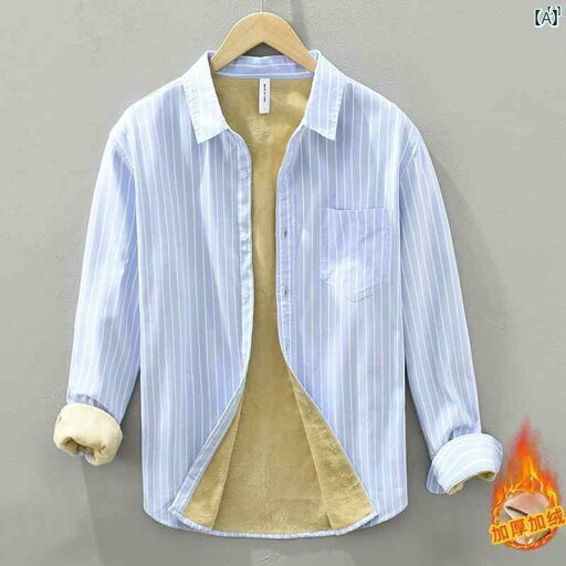 メンズ ファッション 韓国ファッション オシャレ 韓国 文学的 フレッシュ ストライプ 暖かい シャツ メンズ 長袖 冬 厚手 ベルベット カジュアル コットン オックスフォード メンズ ファッション 韓国ファッション オシャレ 韓国 文学的 フレッシュ ストライプ 暖かい シャツ メンズ 長袖 冬 厚手 ベルベット カジュアル コットン オックスフォード