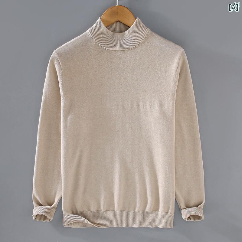 メンズ　ファッション　韓国ファッション　オシャレ　韓国 秋冬 ハーフ タートルネック インナー セー..