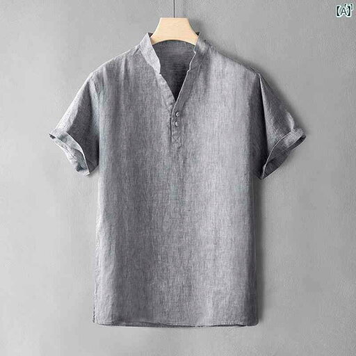 メンズ ファッション 韓国ファッション オシャレ 韓国 中華風 バックル リネン 半袖 Tシャツ メンズ 夏 コットン ポロシャツ レトロ 布 トップ 服 メンズ ファッション 韓国ファッション オシャレ 韓国 中華風 バックル リネン 半袖 Tシャツ メンズ 夏 コットン ポロシャツ レトロ 布 トップ 服