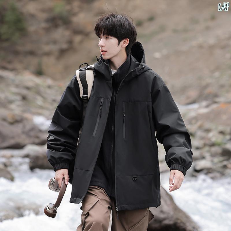 メンズ ファッション 韓国ファッション オシャレ 韓国 スリーインワン 取り外し 可能 マウンテン ジャケット メンズレディース 春秋 アウトドア スリープ ルーフ