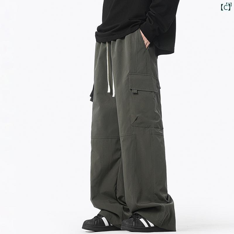 メンズ ファッション 韓国ファッション オシャレ 韓国 Mai Teyou パンツ メンズ 春秋 ストレート カジュアル スポーツ ワイド レッグ ワークウェア マルチ ポケット
