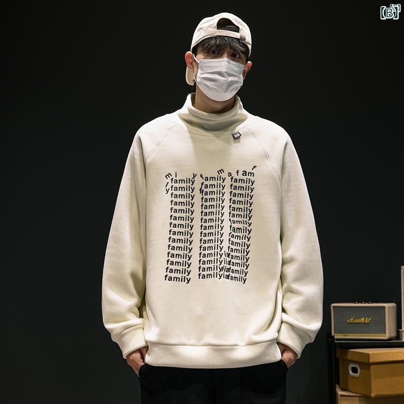 メンズ ファッション 韓国ファッション オシャレ 韓国 Matteo ハーフ タートルネック 裏起毛 スウェットシャツ メンズ 両面 オーストリア ベルベット 厚手 コート 秋冬 カジュアル シャツ