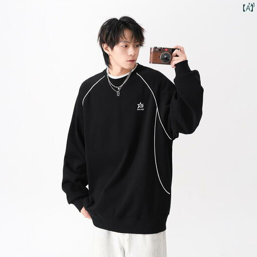 メンズ ファッション 韓国ファッション オシャレ 韓国 マット 美しい スプライシング カジュアル メンズ スウェットシャツ 春秋 ラウンドネック 長袖 ボトム シャツ メンズ ファッション 韓国ファッション オシャレ 韓国 マット 美しい スプライシング カジュアル メンズ スウェットシャツ 春秋 ラウンドネック 長袖 ボトム シャツ