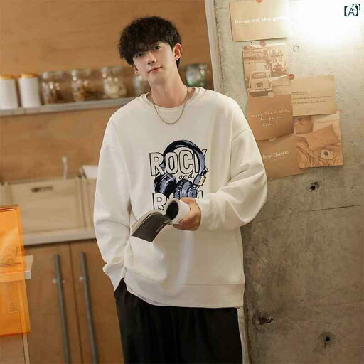 メンズ ファッション 韓国ファッション オシャレ 韓国 春秋 男性用 長袖 Tシャツ スウェットシャツ レトロ ルーズ ラウンドネック シャツ 秋服 メンズ ファッション 韓国ファッション オシャレ 韓国 春秋 男性用 長袖 Tシャツ スウェットシャツ レトロ ルーズ ラウンドネック シャツ 秋服