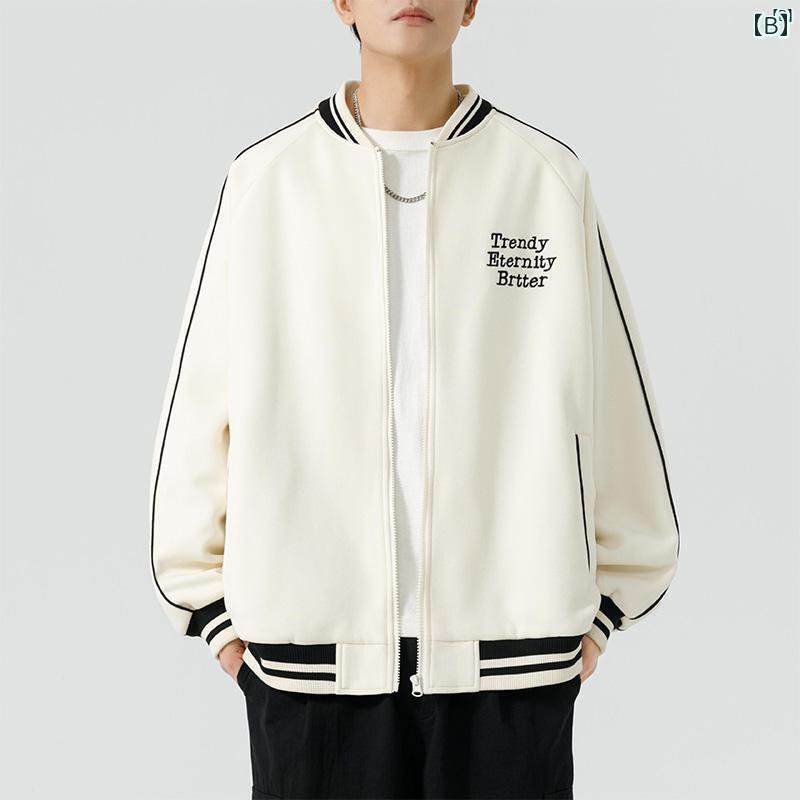 メンズ ファッション 韓国ファッション オシャレ 韓国 マテオ 野球 ユニフォーム ジャケット メンズ 秋 アメリカ カジュアル