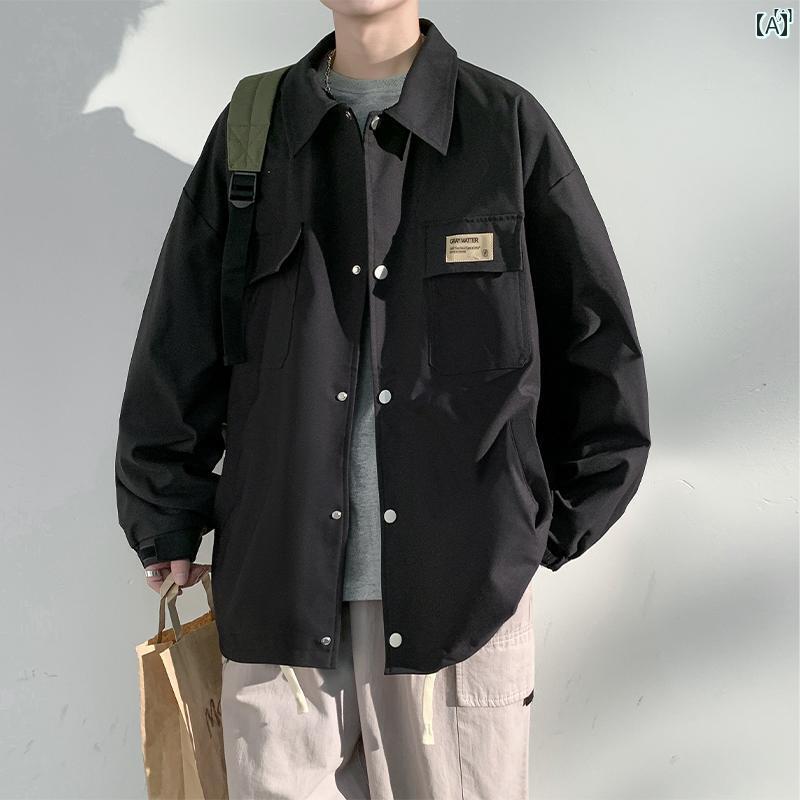 メンズ ファッション 韓国ファッション オシャレ 韓国 マテオ ヘ ビー ウェイト アメリカン ワークウェア ジャケット メンズ 春秋 カジュアル シャツ