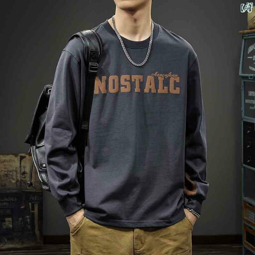 メンズ 男性 ファッション 韓国 オシャレ たり 大歳ストリート アメリカン レトロ レター プリント 長袖 Tシャツ 男性 秋 コットン ラウンドネック ボト シャツ トレーナー メンズ 男性 ファッション 韓国 オシャレ たり 大歳ストリート アメリカン レトロ レター プリント 長袖 Tシャツ 男性 秋 コットン ラウンドネック ボト シャツ トレーナー