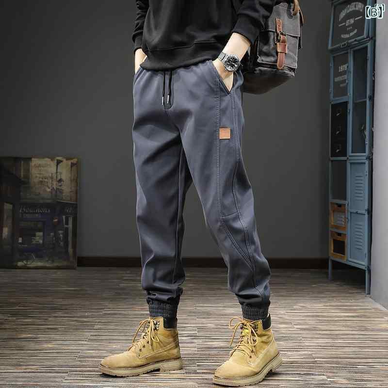 メンズ　男性 ファッション 韓国 オシャレ たり 大歳ストリート 秋 シンプル スプライシング オーバー オール アメリカン 大きいサイズ パンツ アンクル カジュアル