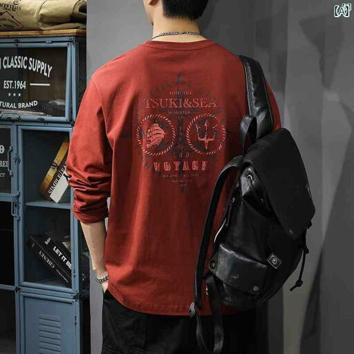 メンズ 男性 ファッション 韓国 オシャレ たり 大歳ストリート 秋 アメリカン レトロ プリント 長袖 Tシャツ ヘビーウェイト コットン ボトム シャツ 大きいサイズ スウェットシャツ メンズ 男性 ファッション 韓国 オシャレ たり 大歳ストリート 秋 アメリカン レトロ プリント 長袖 Tシャツ ヘビーウェイト コットン ボトム シャツ 大きいサイズ スウェットシャツ