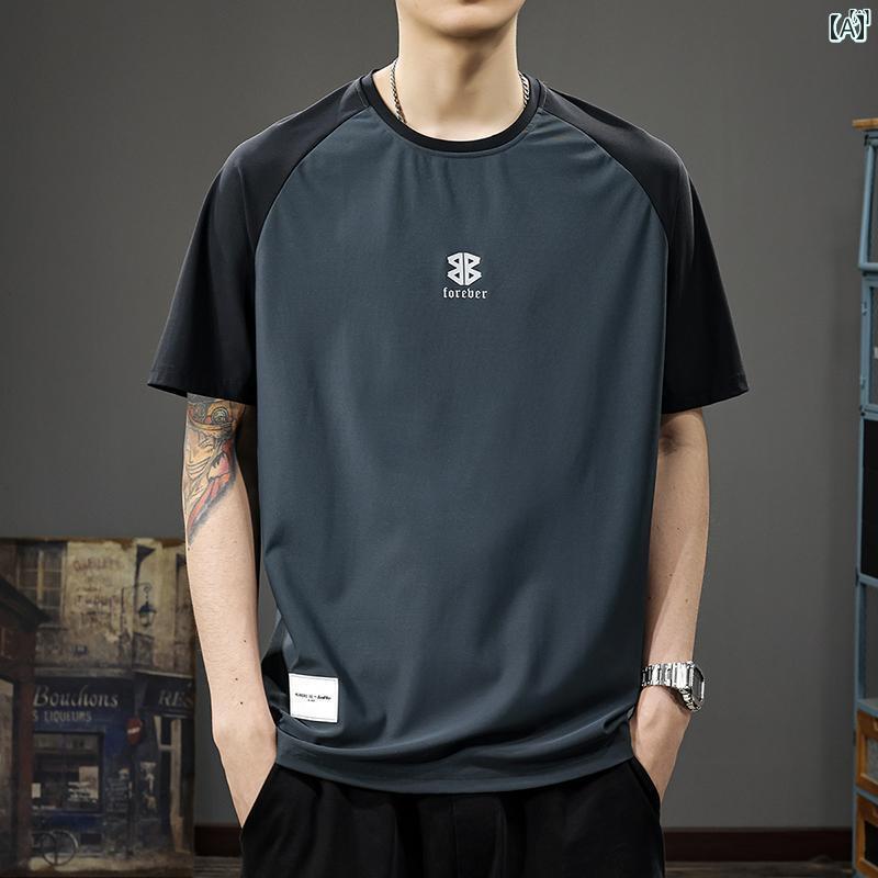 メンズ　ファッション　オシャレ　男性　大歳ストリート 夏 ハニカム バイオニック 速乾 冷感 半袖 Tシャツ メンズ 薄手 スポーツ 通気性(4)