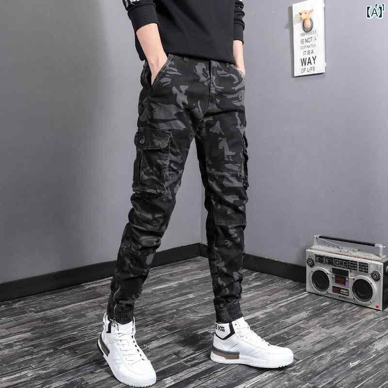 メンズ　ファッション　オシャレ　男性　大歳ストリート メンズ 春 カジュアル パンツ ストレッチ スリ..