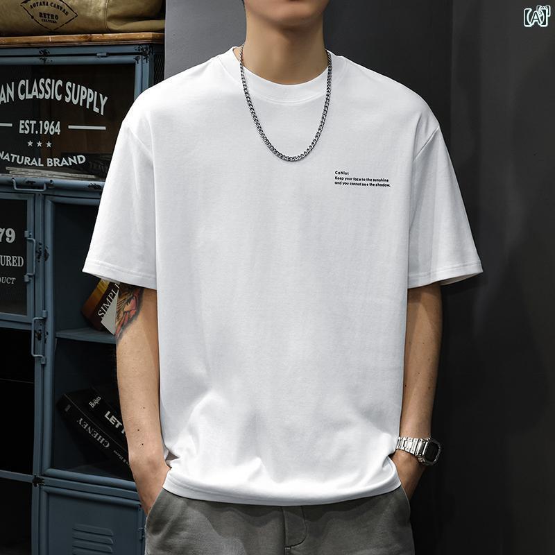 メンズ　ファッション　オシャレ　男性　大歳ストリート 夏 250 g 厚手 質感 半袖 Tシャツ メンズ アメ..