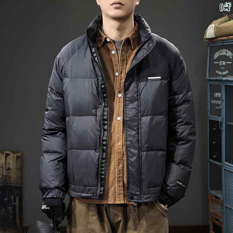メンズ　ファッション　オシャレ　男性　大歳ストリート 冬 ライト ホワイトダックダウン スタンドカラー ダウン ベスト メンズ チョッキ 暖かい アメリカン ファッション ノースリーブジャケット