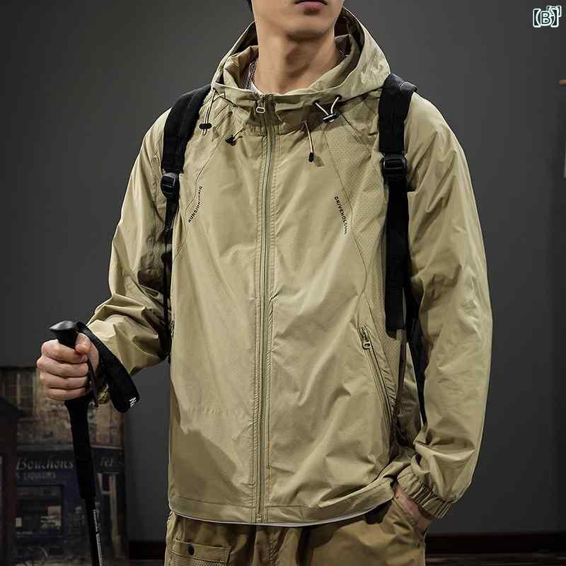 メンズ　ファッション　オシャレ　男性　大歳ストリート 夏 軽量 速乾 フード付き 日焼け防止 服 男性用 アウトドア クール 釣り UV 防止 薄手 コート