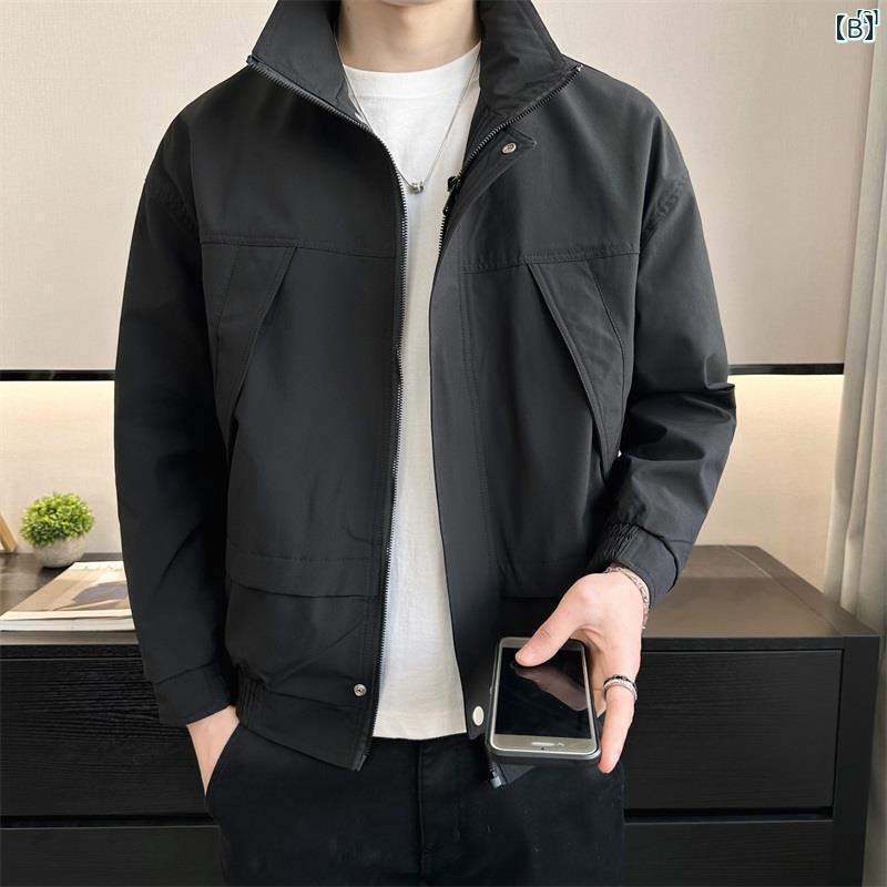 メンズ　ファッション　韓国ファッション　オシャレ　カジュアル　男性用　大歳 初秋 スタンドカラー メンズジャケット 春秋 屋外 防風 ワークジャケット メンズ 秋服