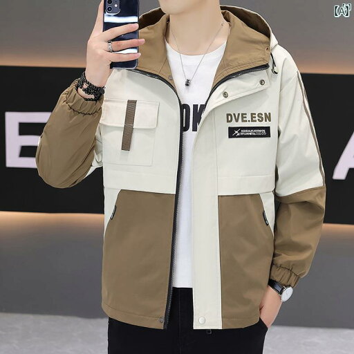 メンズ ファッション 韓国ファッション オシャレ カジュアル 男性用 大歳 春秋 カジュアル ジャケット メンズ 韓国 カラーマッチング フード付き ワークウェア メンズ ファッション 韓国ファッション オシャレ カジュアル 男性用 大歳 春秋 カジュアル ジャケット メンズ 韓国 カラーマッチング フード付き ワークウェア