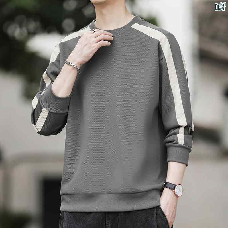 メンズ　ファッション　韓国ファッション　オシャレ　カジュアル　男性用　大歳 メンズ スウェットシャツ 秋 トップス ラウンドネック インナーボトム シャツ 長袖