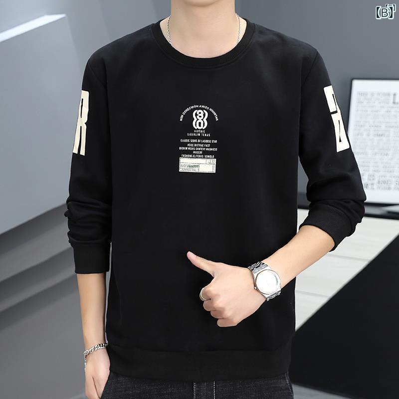 メンズ　ファッション　韓国ファッション　オシャレ　カジュアル　男性用　大歳 厚手 コットン ラウンドネック スウェットシャツ メンズ 春秋 アメカジ 長袖 Tシャツ トップス