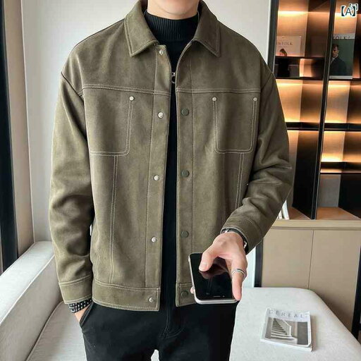 メンズ ファッション 韓国ファッション オシャレ カジュアル 男性用 大歳 春秋 男性用 ジャケット スエード メンズトップス カジュアル メンズ ファッション 韓国ファッション オシャレ カジュアル 男性用 大歳 春秋 男性用 ジャケット スエード メンズトップス カジュアル