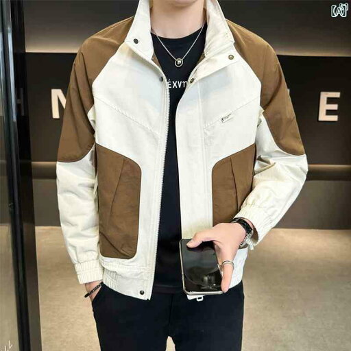 メンズ ファッション 韓国ファッション オシャレ カジュアル 男性用 大歳 ライト 高級 ダブル スタンドカラー ジャケット メンズ 秋新 ファッション 韓国 スプライシング カジュアル メンズ ファッション 韓国ファッション オシャレ カジュアル 男性用 大歳 ライト 高級 ダブル スタンドカラー ジャケット メンズ 秋新 ファッション 韓国 スプライシング カジュアル